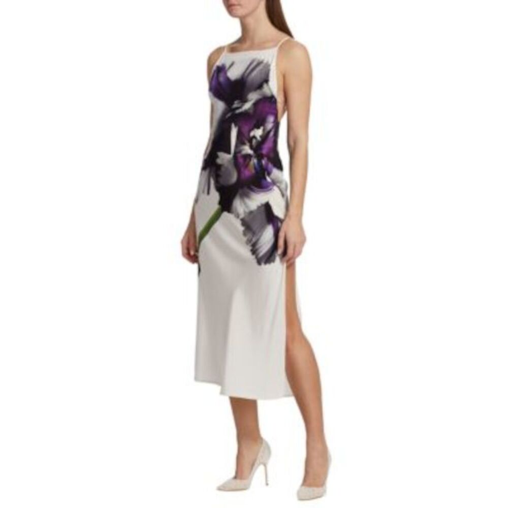 JASON WU Womens White Strappy Open Back Spaghetti Strap Midi Sheath Dress 4 - Picture 3 of 4